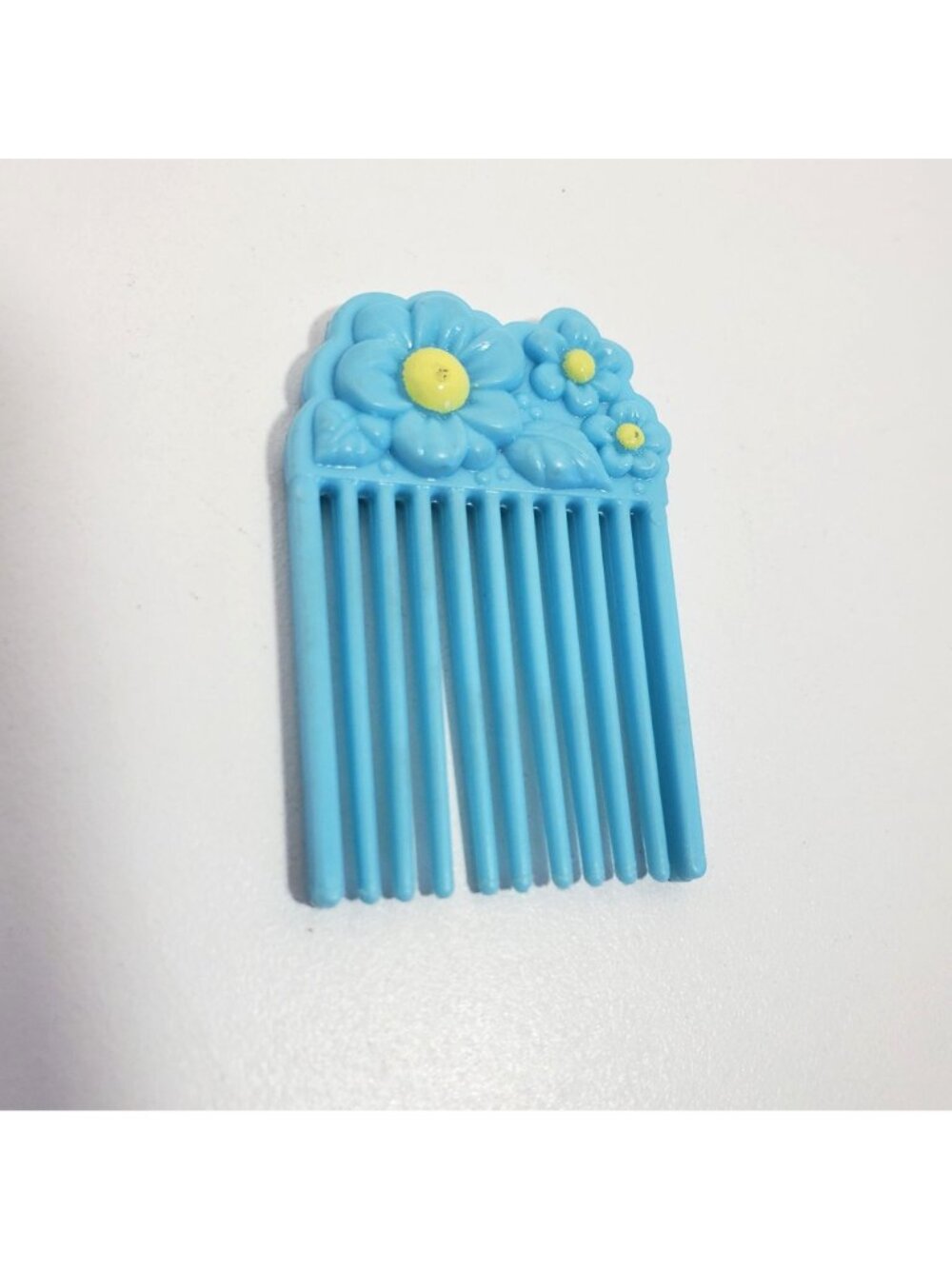 My Little Pony Lily Flutter Comb Pick G1 Blue Yellow Flowers Vintage 80s - Picture 3 of 7